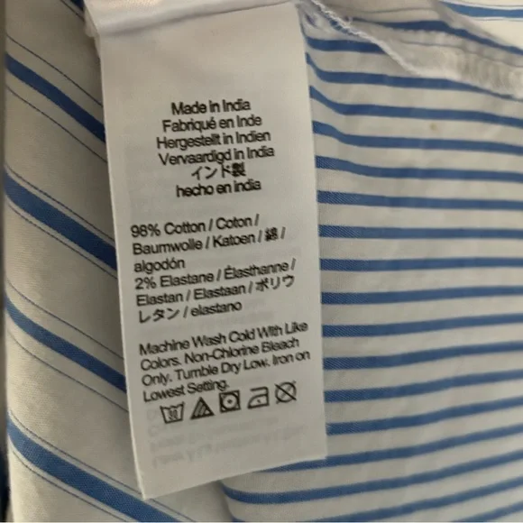 J crew classic fit cotton poplin shirt dress mixed stripe - Picture 7 of 9